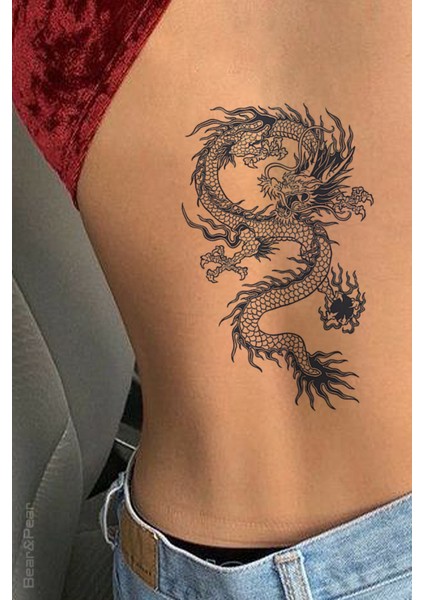 30 Gün Kalıcı Tattoo Ejderha Dövmesi Dragon Dövme modelleri