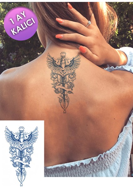 1 Ay Kalıcı Sword Tattoo Geçici Kılıç Unisex Dövme