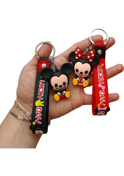 Minnie ve Mickey Mouse Ikili Anahtarlık ve Çanta Süsü