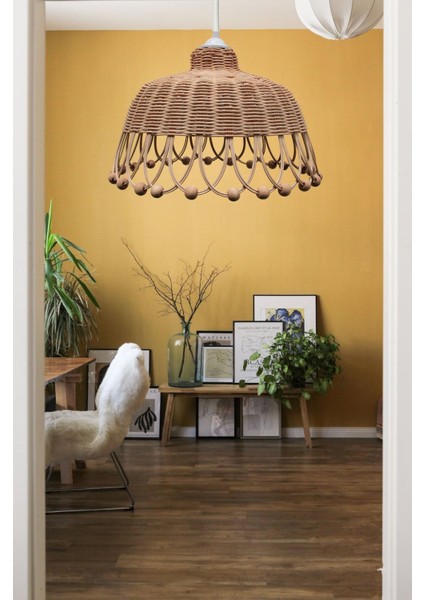 Tekno Trust Bambu Rattan, Bambu, Hasır Sarkıt Avize Çap: 35 Cm Yükseklik: 20 Cm Şapkalı Kahverengi 34 X 48 E27 fiyatları