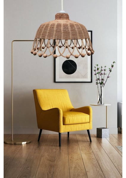 Tekno Trust Bambu Rattan, Bambu, Hasır Sarkıt Avize Çap: 35 Cm Yükseklik: 20 Cm Şapkalı Kahverengi 34 X 48 E27 modelleri