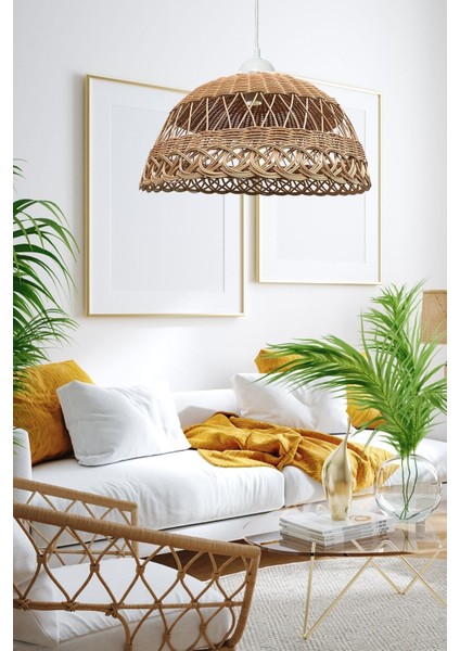 Tekno Trust Bej Rattan, Bambu, Hasır Sarkıt Avize 50x30 Cm Bambu 1 E27