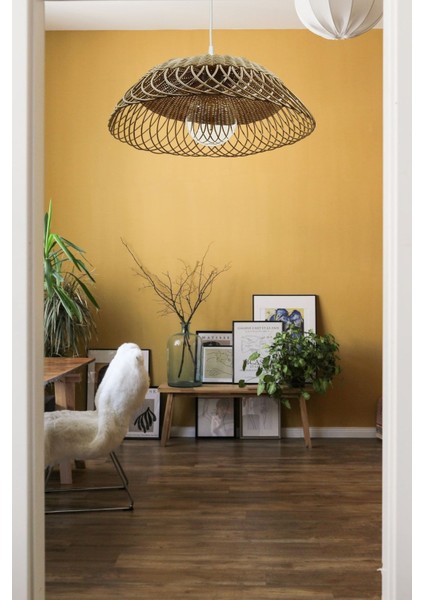 Tekno Trust 1 Rattan, Bambu, Hasır Sarkıt Avize Çap: 50 Cm Yükseklik: 18 Cm E27 Bambu 35 - 50 Cm 34 X 48 Kahver