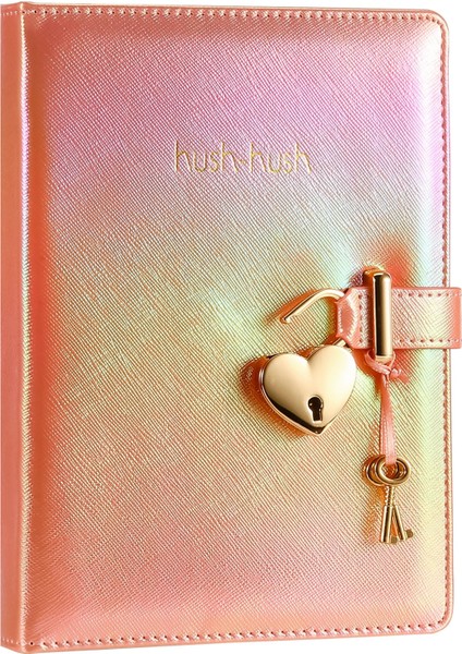 Victoria's Journals Hush Hush Metalik Pembe Kilitli Günlük Defteri 13 x 18 cm