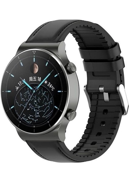 Fossil ME3053 Siyah Renk Hakiki Deri Silikon Kaplama Saat Kordonu Kayışı 46MM indirimleri