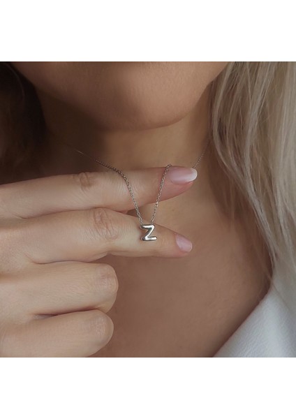 925 Ayar Gümüş Bombeli Harf Kolye indirimleri