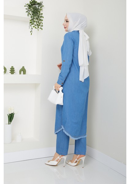 Kadın Pantolonlu Ikili Kot Takım modelleri