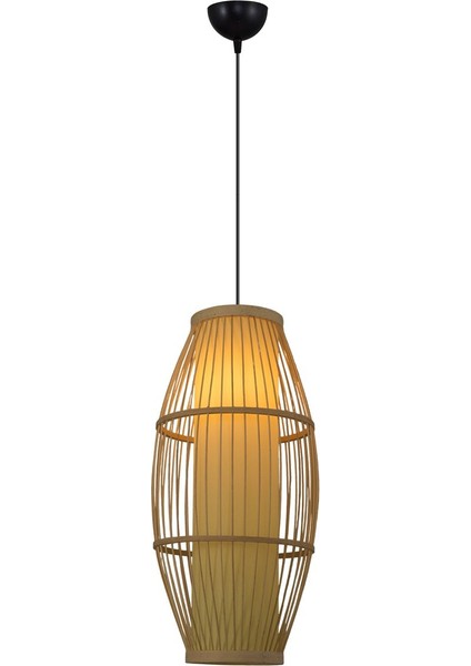 Tekno Trust E27 4458-57 Tekli Hasır Sarkıt Salon / Oturma Odası 101 x 120 cm Bambu 1 Modern Beyaz