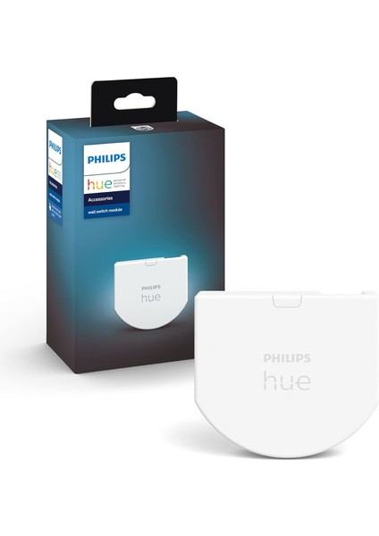 Hue Duvar Şalteri Modülü, Tekli Paket, Hue Lambaların Sürekli Erişilebilmesini Sağ Lar, Mevcut Duvar Şalterinin Arkasına Kurulum, 1'li Paket