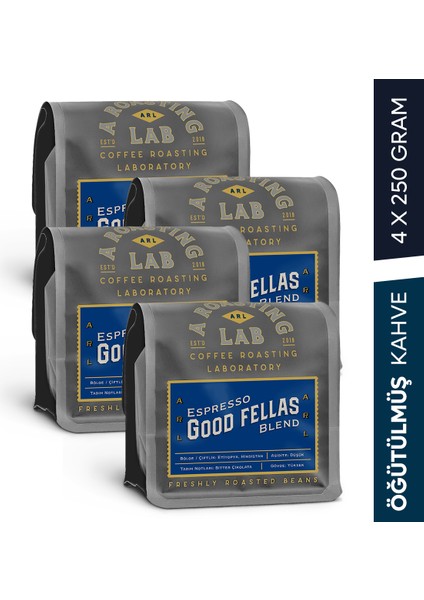 A Roasting Lab Good Fellas 4X250 Gram Öğütülmüş Espresso Blend