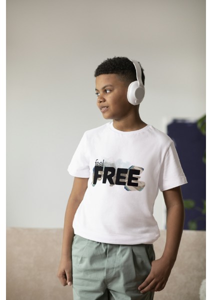 Erkek Çocuk Pamuk Free Baskılı Kısa Kol Tshirt
