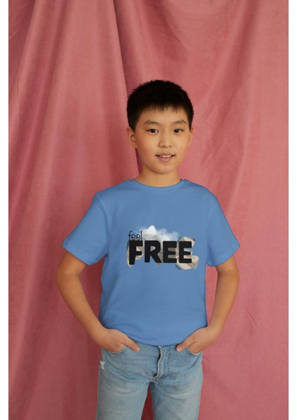 Erkek Çocuk Pamuk Free Baskılı Kısa Kol Tshirt