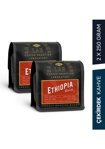 A Roasting Lab Ethiopia Guji 2X250 Gram Çekirdek Filtre Kahve