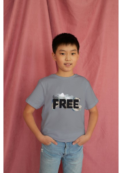 Erkek Çocuk Pamuk Free Baskılı Kısa Kol Tshirt modelleri