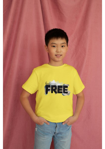 Erkek Çocuk Pamuk Free Baskılı Kısa Kol Tshirt modelleri