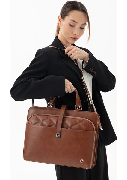 - Kadın Evrak Laptop Çantası Kapitone - 14" ve 15.6" Laptop Bölmesi Taba fiyatları