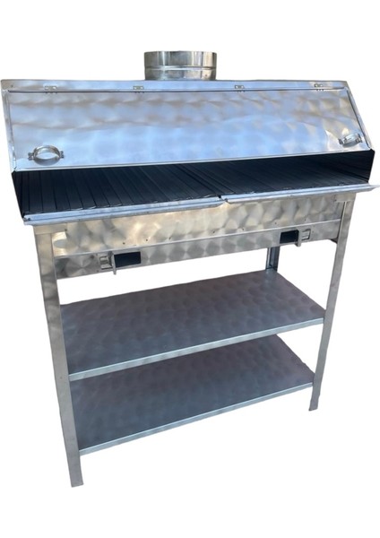 Paslanmaz Bacalı Barbekü Kömürlü Mangal 40 x 90 Maksi Boy