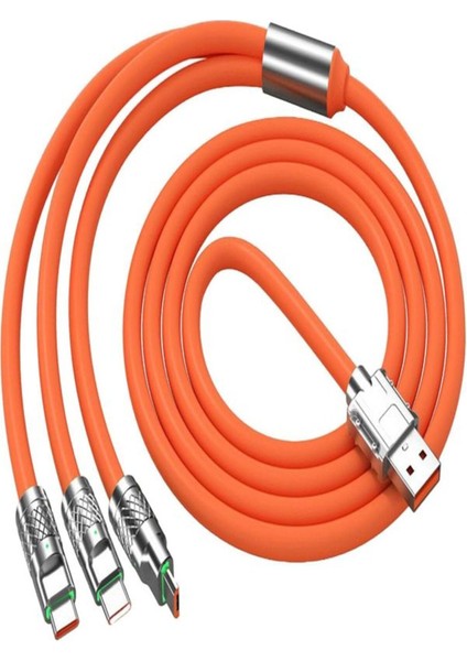 120W 6A 3 In 1 Süper Hızlı Şarj Kablosu Samsung , Iphone , Xiaomi , Huawei Uyumlu fiyatları