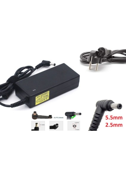 Satellite Tüm Modeller Için Notebook Adaptör Şarj Aleti 19V 4.74A 5.5mm 2.5mm