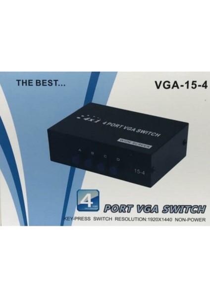 Port VGA Switch VGA Seçici 4 Cihaz 1 Monitör VGA Butonlu modelleri