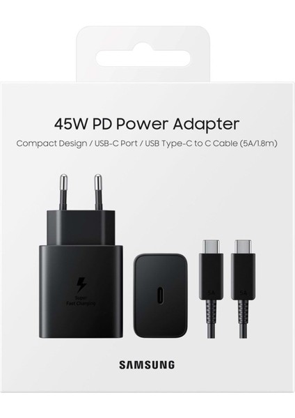 S23 Ultra - S23 Plus 45W Type-C Orijinal Hızlı Şarj Cihazı Şarj Aleti ( Türkiye Garantili)