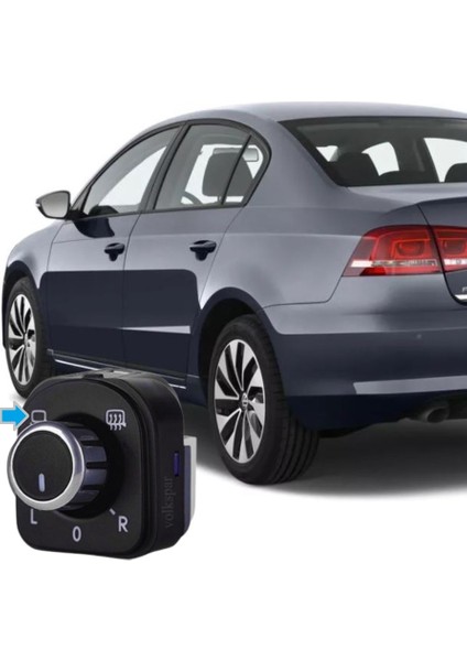 Passat B7 2011-2014 Model Arası Uyumlu (Katlanır-Kromlu) Ayna Ayar Düğmesi