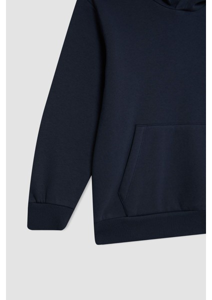 Erkek Çocuk Cepli Kapüşonlu Basic Düz Okul Sweatshirt C7565A824AU fiyatları