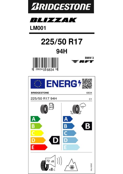 225/50 R17 94H Lm001 Rft Kış Lastiği (Üretim Yılı: 2024)