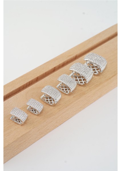 Kadın Vip Seri Zirkon Taşlı 3 Boy 6'lı Küpe Seti ZRK004 modelleri