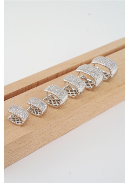 Kadın Vip Seri Zirkon Taşlı 3 Boy 6'lı Küpe Seti ZRK004 fırsatları