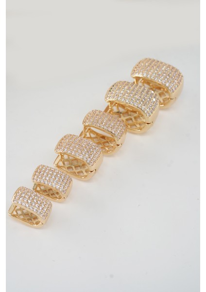 Kadın Vip Seri Zirkon Taşlı 3 Boy 6'lı Küpe Seti ZRK007 modelleri