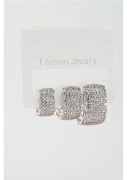 Kadın Vip Seri Zirkon Taşlı 3 Boy 3'lü Küpe Seti ZRK000 fiyatları