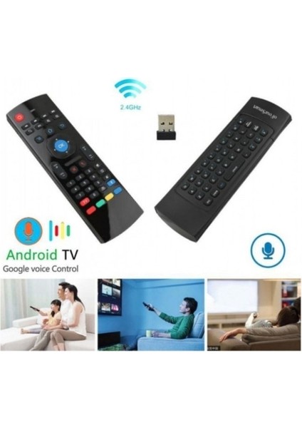 Kablosuz Klavye Mouse Smart Tv Box Pc Şarjlı Akıllı Kumanda Klavyeli Akıllı Tv Kumandası