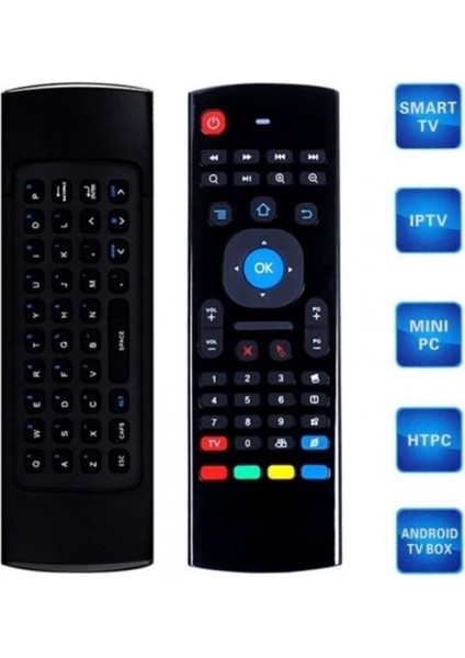 Kablosuz Klavye Mouse Smart Tv Box Pc Şarjlı Akıllı Kumanda Klavyeli Akıllı Tv Kumandası