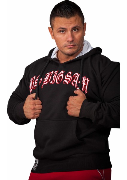 Siyah Kışlık Kapşonlu Sweatshirt Big Sam 4681