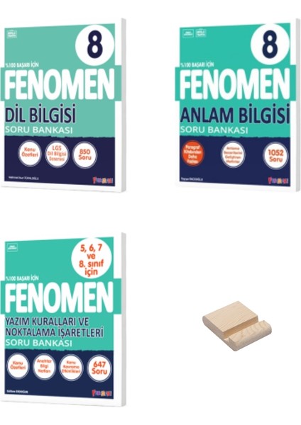 LGS 8. Sınıf Dil Bilgisi Soru Bankası - Anlam Bilgisi Soru Bankası ve Yazım Kuralları ve Noktalama İşaretleri Soru Bankası 3'lü Set + Telefon Tutucu