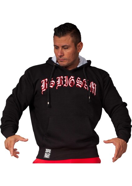 Siyah Kışlık Kapşonlu Sweatshirt Big Sam 4681