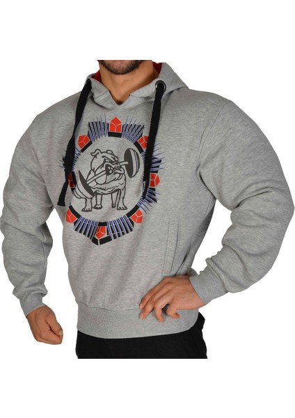 Kapşonlu Gri Kışlık Sweater Big Sam 4697