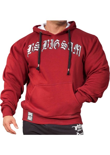 Bordo Kışlık Kapşonlu Sweater Rahat Kesim Big Sam 4683