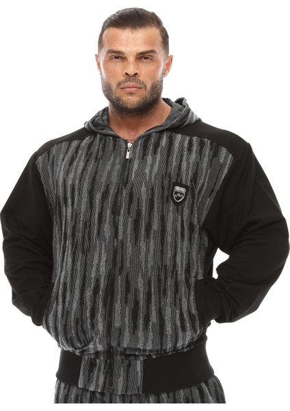 Kapşonlu Kışlık Eşofman Üstü Dokulu Outdoor Spor Ceket