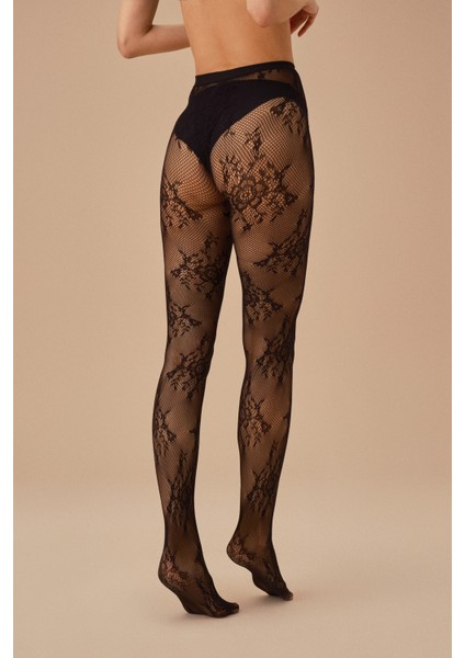 Fishnet Lace Külotlu Çorap fırsatları