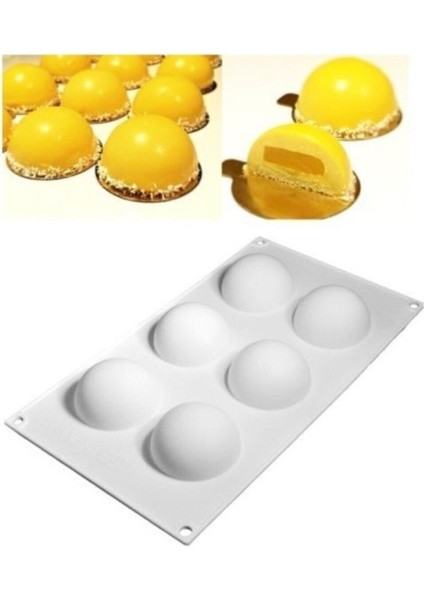 VİP Silikon Kek Kalıbı 6 Lı Yarım Küre 30X17,5 cm