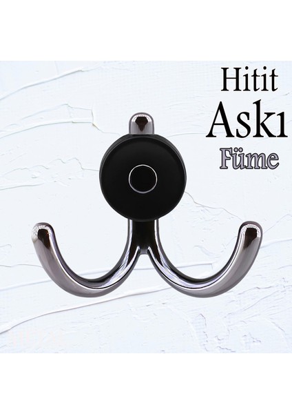 Hitit Askı Askılık Metal Füme Vestiyer Duvar Askısı Dolap Elbise Askılığı