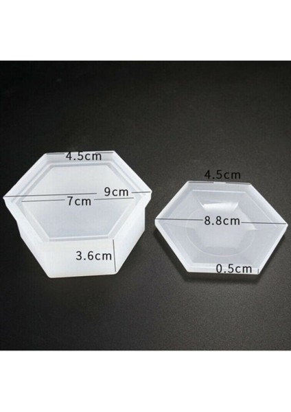 Epoksi Silikon Kalıp Altıgen Mücevher Saklama Kutusu Kalıp 8.8 cm