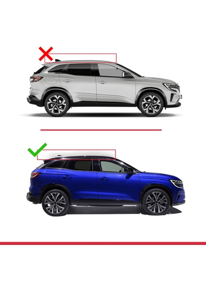 Renault Austral 2022 ve Sonrası ile Uyumlu Hook Model Anahtar Kilitli Ara Atkı Tavan Barı Gri