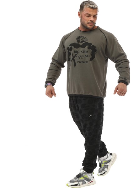 Haki Yeşil Pamuklu Sweater Big Sam 4671