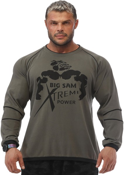 Haki Yeşil Pamuklu Sweater Big Sam 4671 modelleri