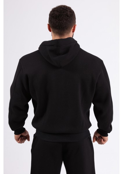 Siyah Kışlık Fermuarlı Eşofman Üstü Big Sam 3552 indirimleri