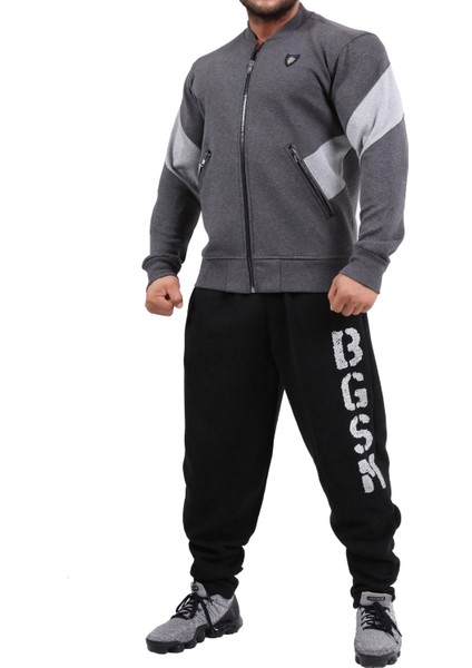 Antrasit Fermuarlı Kışlık Eşofman Üstü Ceket Stilya 3609 modelleri