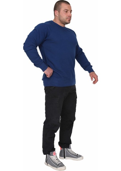 Yeni Pamuklu Kışlık Sweatshirt Koyu Mavi Stilya 4702 fiyatları